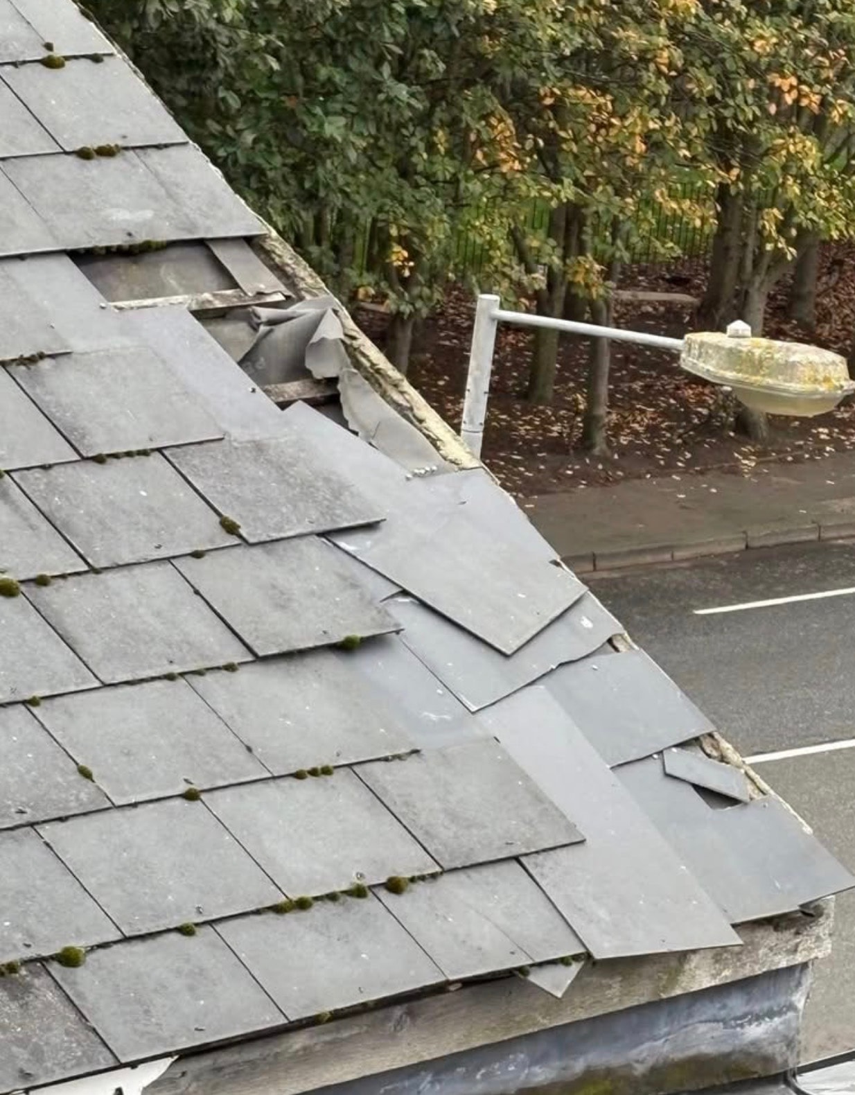 Emergency roof repair after storm damage